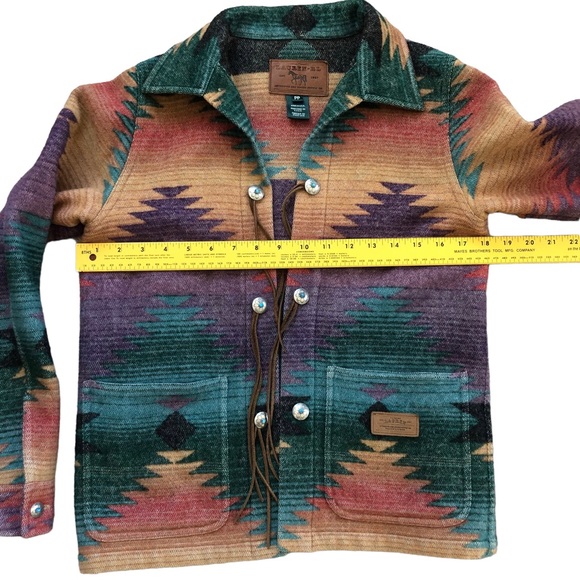 Ralph Lauren USA Made Southwestern Aztec Indian Wool Jacket Vintage Concho Small - Picture 4 of 12